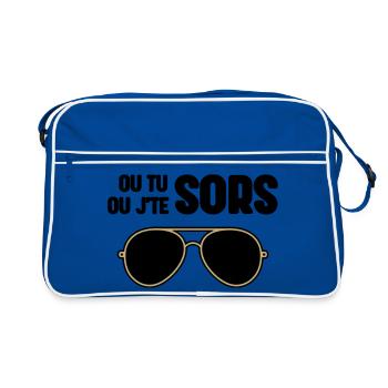 Ou tu sors ou j'te sors - Claudy Focan - Sac Retro - bleu/blanc - Devant