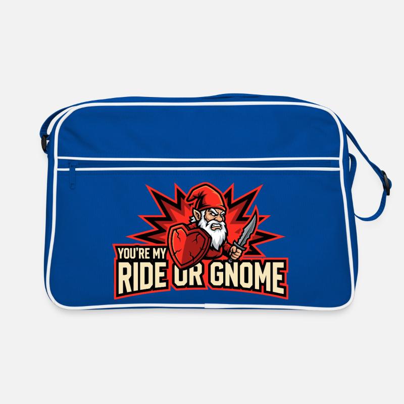 Evil Gnome, Dark Gnome, Goth Gnome, Funny Gnome Retro Bag