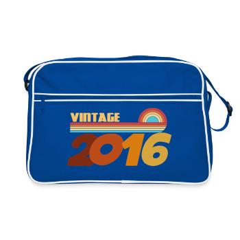 10 Years 2016 Rock Style T-Shirt - Retro Bag - blue/white - Front