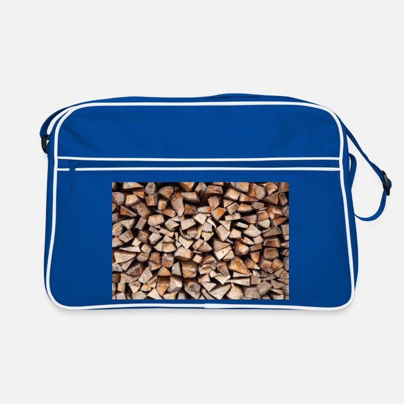 Affiche rustique de bois de chauffage en pile de bois Sac Retro