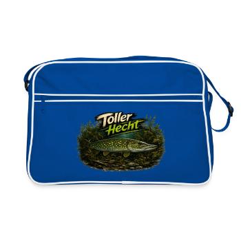 Toller Hecht – Deutscher Hecht | Angler - Retro Tasche - Blau/Weiß - Vorne