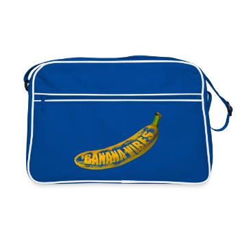 Gelbe Banana Pop Art - Retro Tasche - Blau/Weiß - Vorne