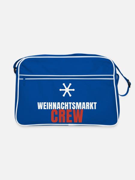 Weihnachtsmarkt Crew Schneeflocke Team Advent - Retro Tasche - Blau/Weiß