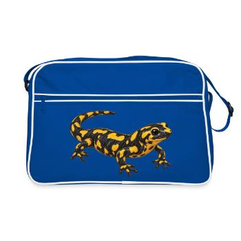 Feuersalamander - Retro Tasche - Blau/Weiß - Vorne