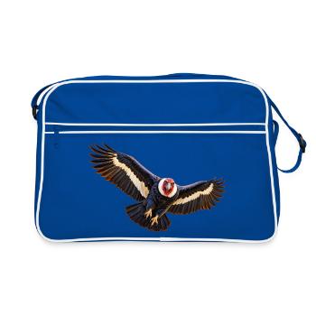 Condor im Flug - Retro Tasche - Blau/Weiß - Vorne