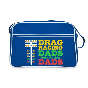 Drag Race Vater Papa Dad - Retro Tasche - Blau/Weiß - Vorne