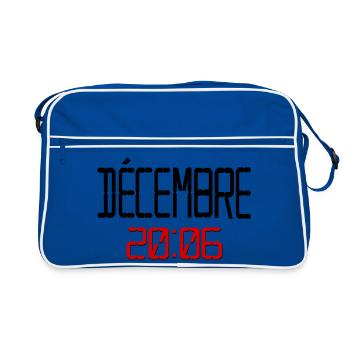 Geburtstag Dezember 2006, Französisch - Retro Tasche - Blau/Weiß - Vorne