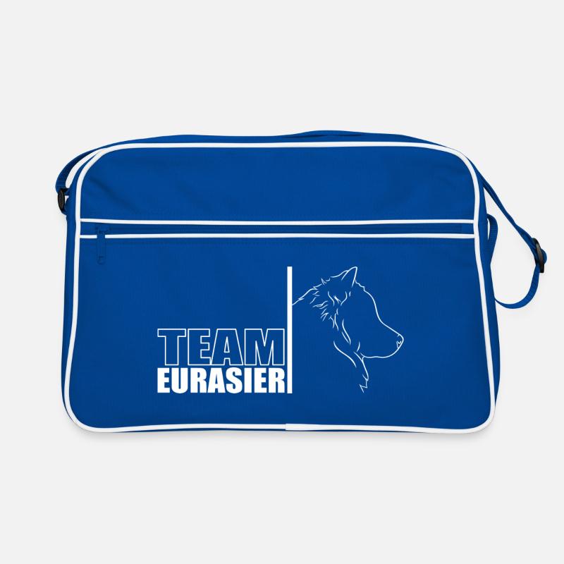TEAM Eurasier Hunde Hund Wilsigns - Retro Tasche - Blau/Weiß