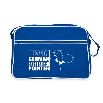 TEAM German Shorthaired Pointer Hunde Wilsigns - Retro Tasche - Blau/Weiß - Vorne