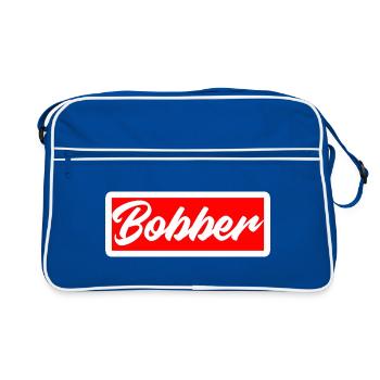 bobber chopper biker cruisen aufkleber sticker - Retro Tasche - Blau/Weiß - Vorne