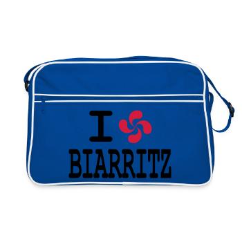 i love biarritz - lauburu - Sac Retro - bleu/blanc - Devant