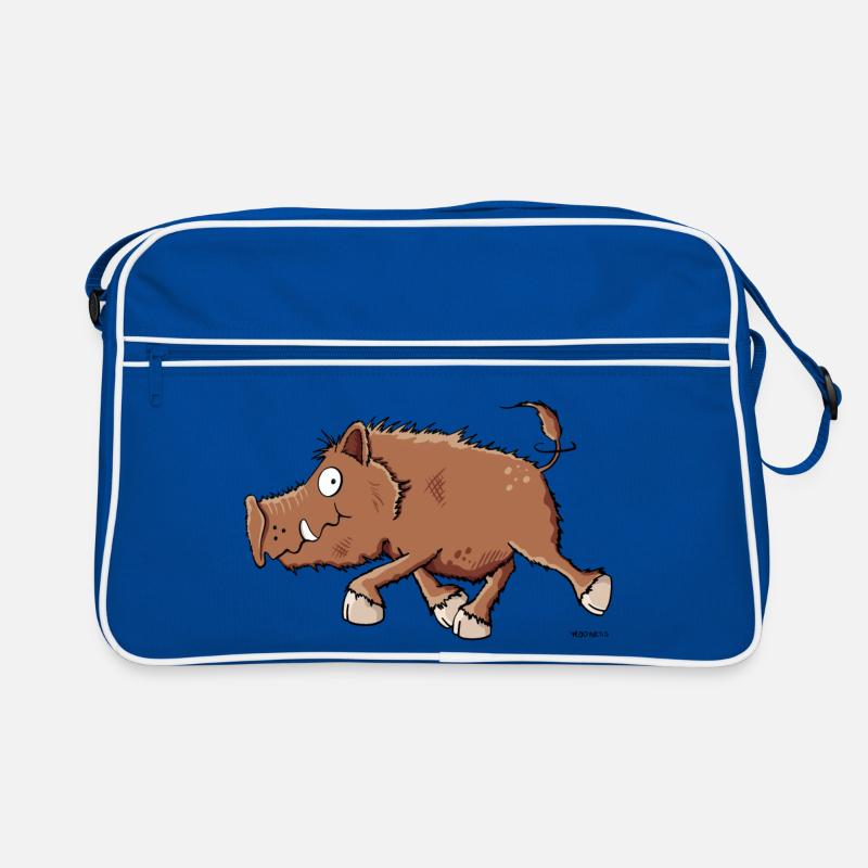 Running Wild Boar - Comic - Cartoon Retro Bag