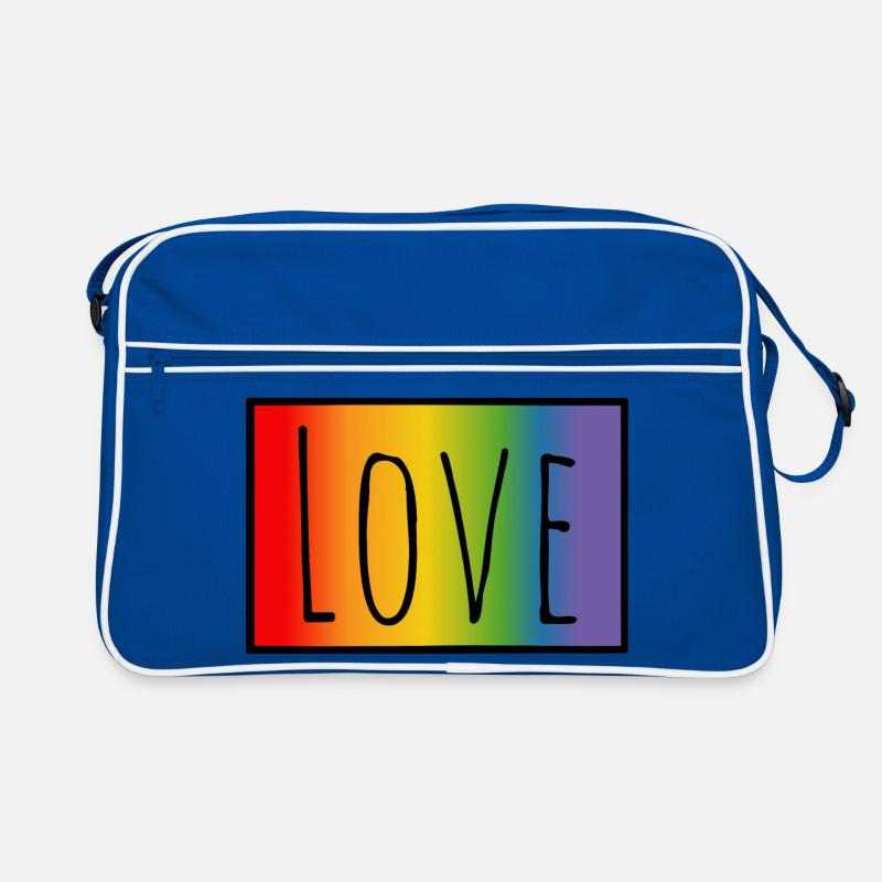 CSD Tshirt Regenbogen Love Retro Tasche