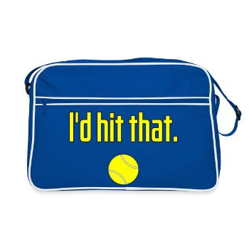 I'd Hit That Funny Tennis Saying - Retro Bag - blue/white - Front