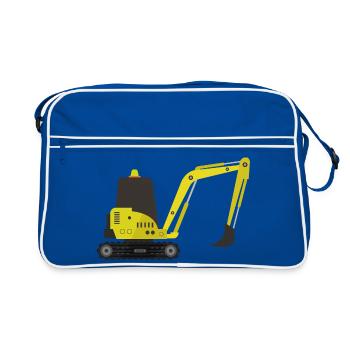 Bagger - Retro Tasche - Blau/Weiß - Vorne