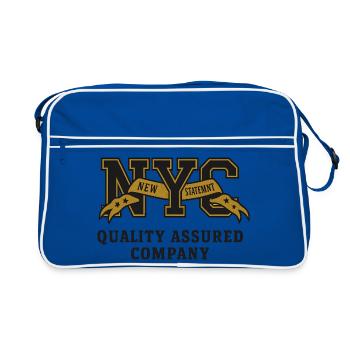 Vintage NYC College Varsity Logo Design - Retro Bag - blue/white - Front
