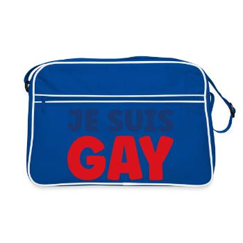 Je suis gay - Sac Retro - bleu/blanc - Devant