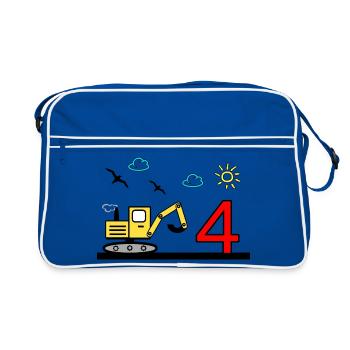 Excavator - Retro Bag - blue/white - Front