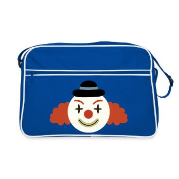 Fröhliche Clownsgesicht Retro-Kunst - Retro Tasche - Blau/Weiß - Vorne