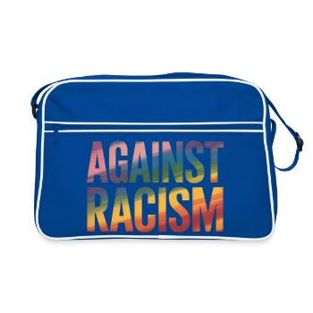 Against Racism - Antifa Rainbow Tee - Retro Bag - blue/white - Front
