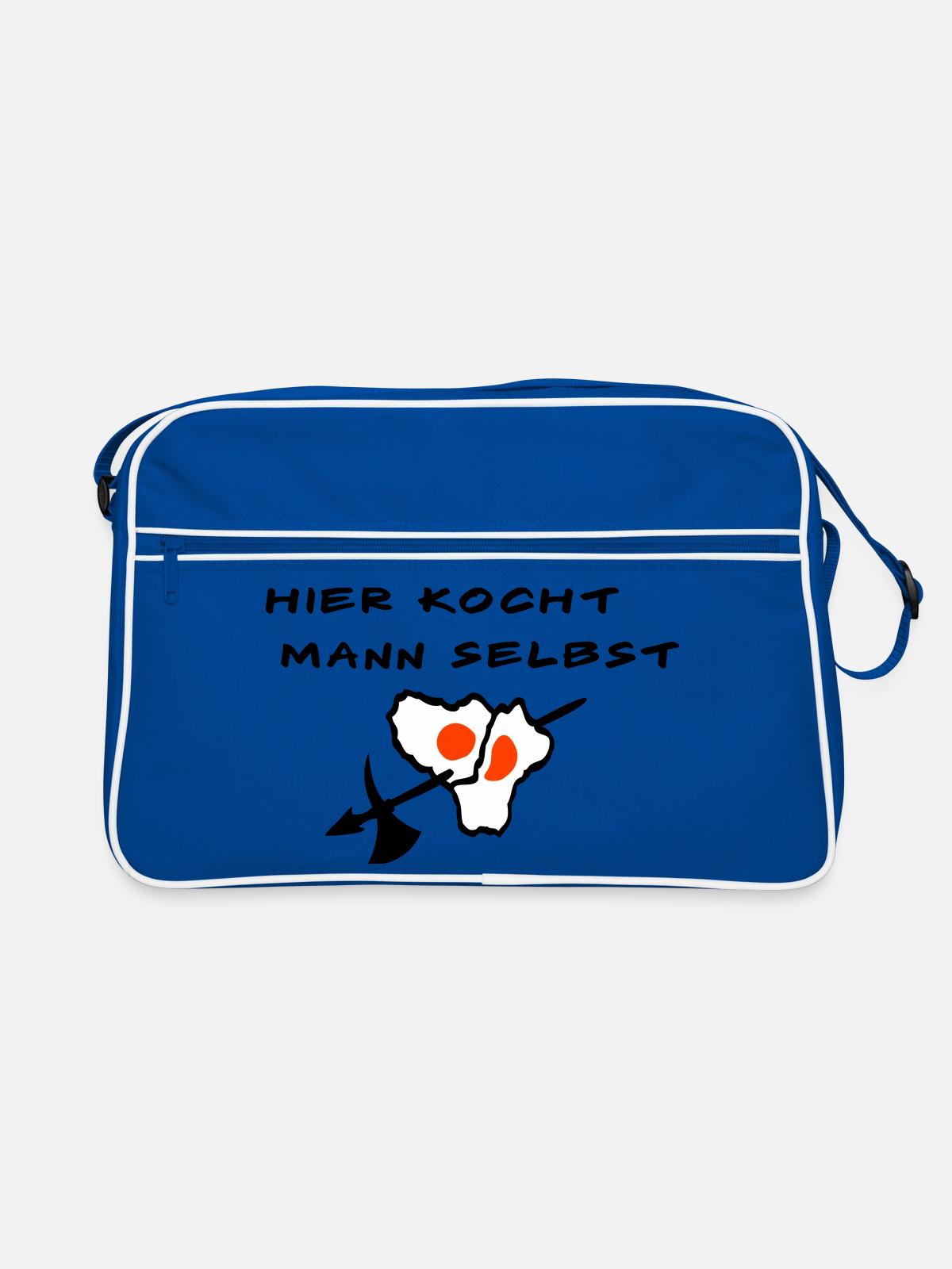 Koch - Retro Tasche - Blau/Weiß - Vorne