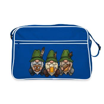Gnomes Dwarfs Folk Festival Traditional Costumes Replacement Gift - Retro Bag - blue/white - Front
