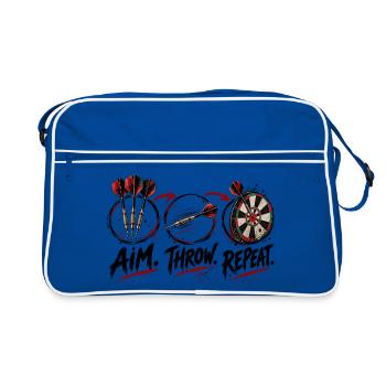 Dart Dartspieler One hundred eighty Dartpfeile - Retro Tasche - Blau/Weiß - Vorne