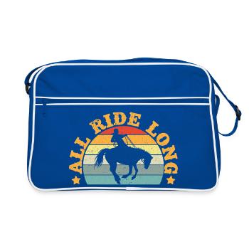 Western Rider All Ride Long Cowgirl Rodeo - Retro Tasche - Blau/Weiß - Vorne