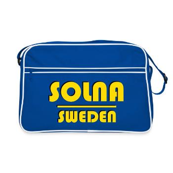 Solna Sweden Retro Typography - Retro Bag - blue/white - Front