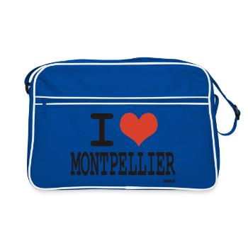 i love Montpellier - couleurs personnalisables - Sac Retro - bleu/blanc - Devant