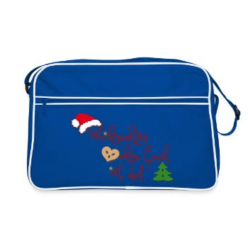 Weihnachten ohne Euch ist doof - Retro Tasche - Blau/Weiß - Vorne