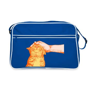 THE HAPPY CAT - Retro Bag - blue/white - Front