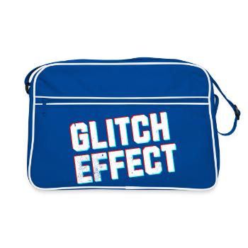 Gamer Glitch Effect Hoodie - Retro Bag - blue/white - Front