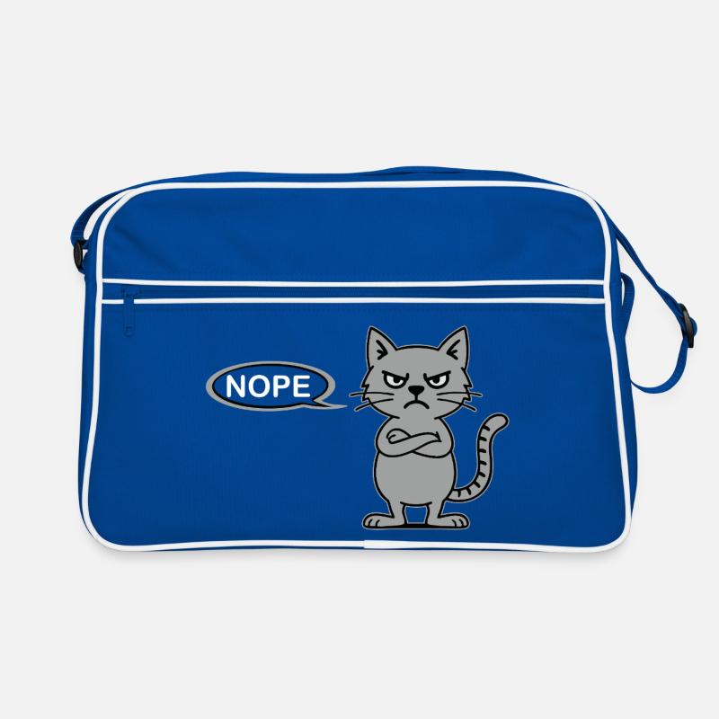 Skeptische Katze NOPE-Statement Retro Tasche