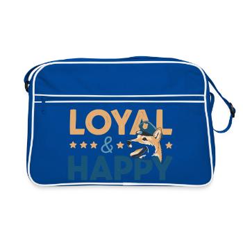 Loyal & Happy Graphic - Retro Bag - blue/white - Front