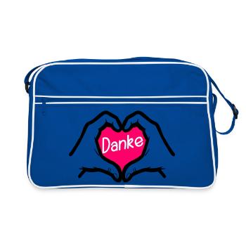 Thank you Thank you HEART - Retro Bag - blue/white - Front