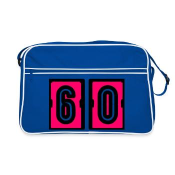 60. 60 YEARS. 60th ANNIVERSARY. 60TH BIRTHDAY. - Retro Bag - blue/white - Front