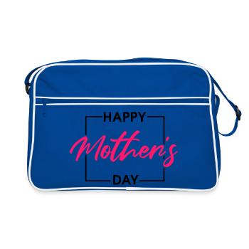 Happy Mothers Day Elegant Pink Script Design - Retro Bag - blue/white - Front