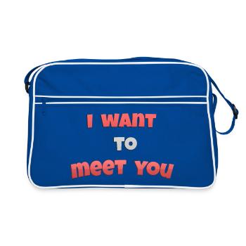 I_wanto_to_meet_you - Retro Bag - blue/white - Front