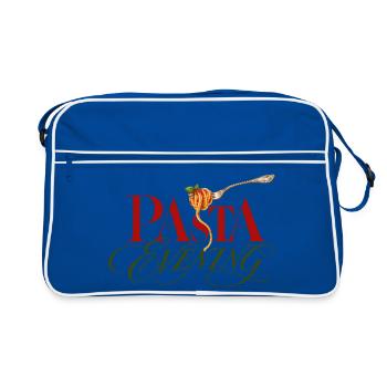 Pasta Evening Pasta Abend - Retro Tasche - Blau/Weiß - Vorne