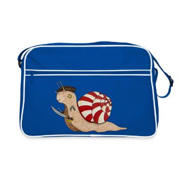 Escargot pirate, Escargot pirate, Boucanier - Sac Retro - bleu/blanc - Devant