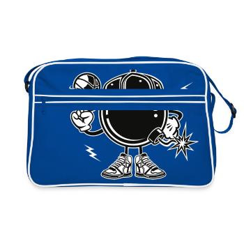 COMIC BASKETBALLER - Comic Cartoon Motiv Shirt - Retro Bag - blue/white - Front