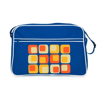 70s Pattern - Retro Bag - blue/white - Front