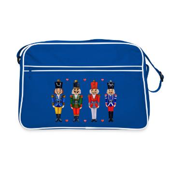 VIER LUSTIGE NUSSKNACKER - Retro Tasche - Blau/Weiß - Vorne