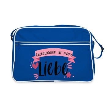Cheerleading ist meine Liebe! Cheerleader - Retro Tasche - Blau/Weiß - Vorne