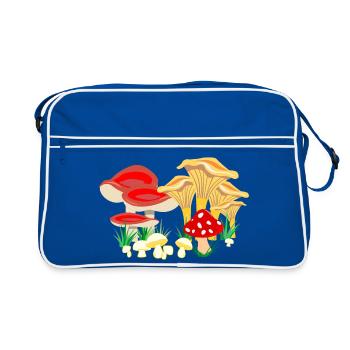 Composition colorée des champignons - Sac Retro - bleu/blanc - Devant