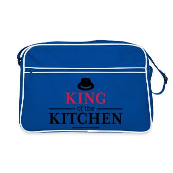 Tablier de cuisine pour homme - Sac Retro - bleu/blanc - Devant