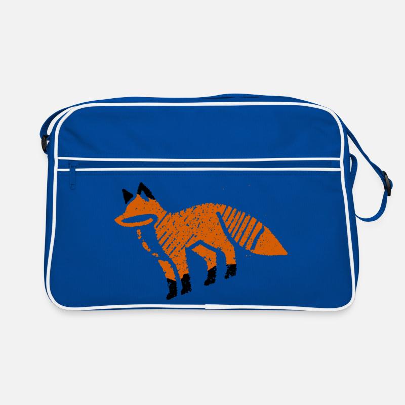 Rustic fox in stamp look Retro Bag