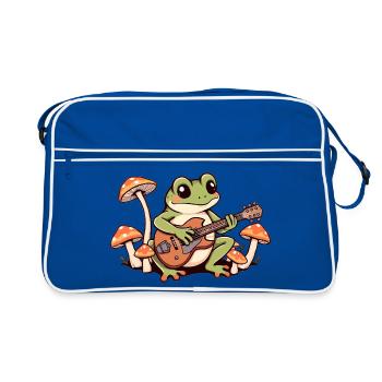 Frog plays guitar - Retro Bag - blue/white - Front
