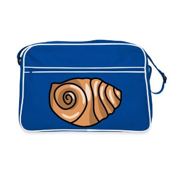 Franzbrötchen Hamburg Bäcker Kaffee Gebäck Franz - Retro Bag - blue/white - Front